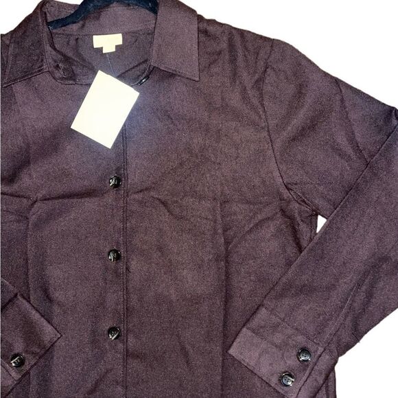 LuLaRoe Women’s Large Brown Abigail Button-Down Long Sleeve Flannel Gorpcore - Picture 10 of 16